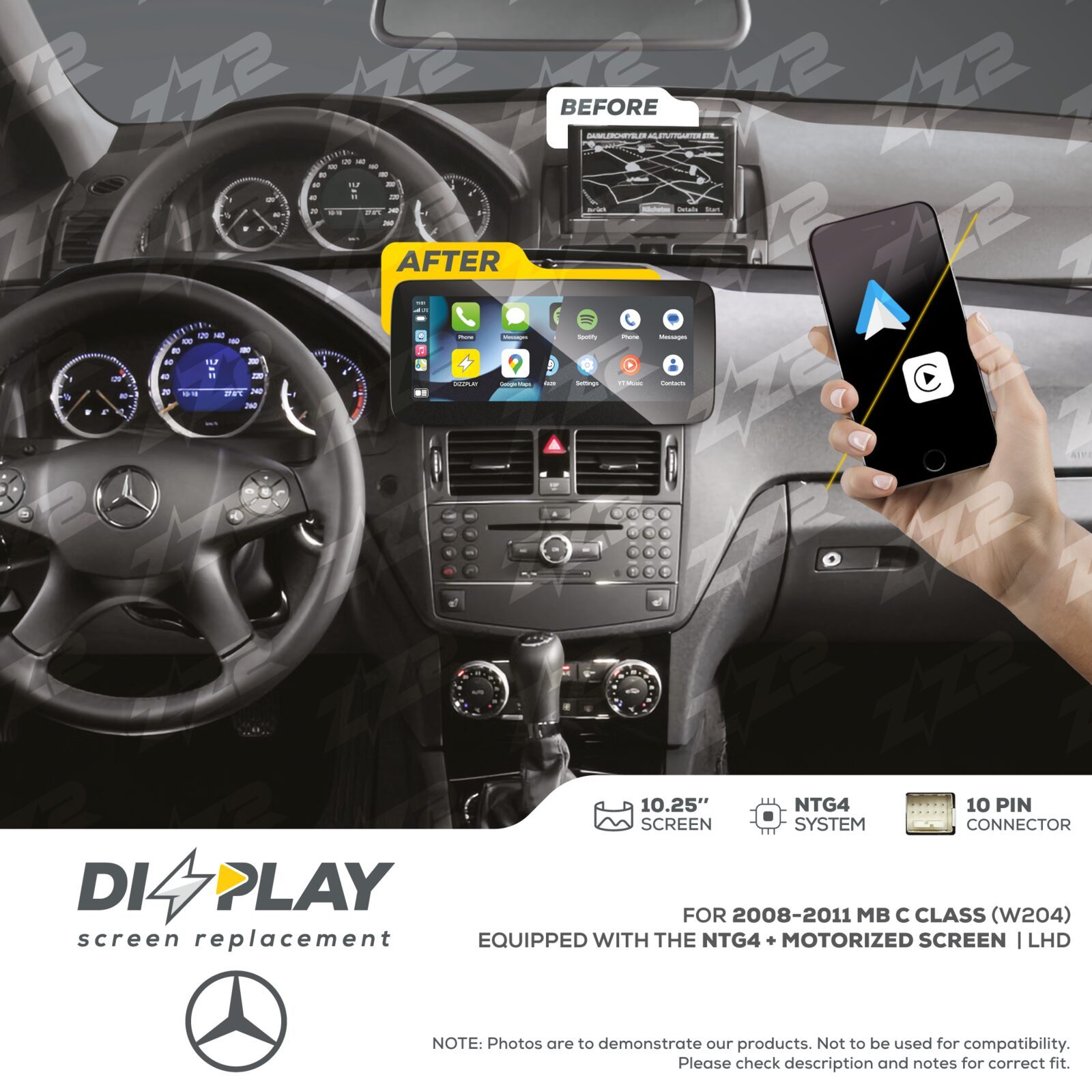 ZZ-2 DIZZPLAY Mercedes-Benz C-Class W204 2008-2011 NTG4